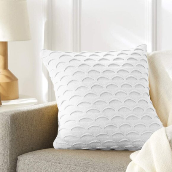 SOGA 2X 45cm Scalloped Wave Pillowcase (Pure White) - Picture 1 of 7